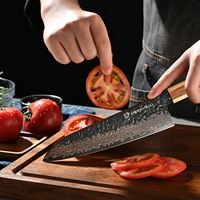 Ensemble de 3 couteaux de cuisine de qualité supérieure, forgés à la main, acier Damas à 33 couches, cœur en VG-10, couteau de chef japonais, couteau Kiritsuke chinois