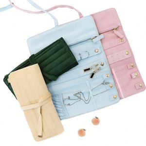 Luxurious Velvet Roll Organizer Soft Travel Storage <b>Box</b> Jewelry Bag for Necklaces <b>Earrings</b> Rings & Bracelets - Product Image 2
