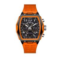 Edelstahl-Legierung Digitaluhr mit Großem Zifferblatt, Multifunktional, Leuchtend, Wasserdicht, Wecker, Doppel-Display Herrenuhr