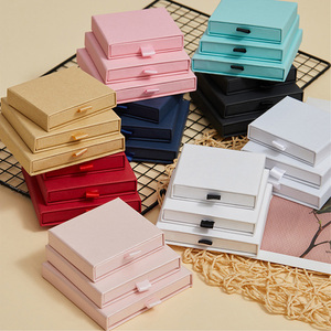 Tùy chỉnh đồ trang sức bao bì kraft giấy lưu trữ đồ trang sức hộp bông tai vòng tay dây chuyền Hộp Quà Tặng trượt ngăn kéo hộp đồ trang sức - Product Image 6