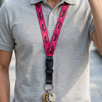 Lanière de sécurité personnalisée en polyester pour clés, avec boucle détachable, sangle pour badge d'identification et logo imprimé par sublimation sur mesure – Vente en gros