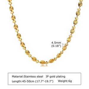 Collier ras du cou simple en acier inoxydable plaqué or 18 carats avec chaîne ovale estampillée pour fille, bijoux de mode quotidiens - Product Image 6