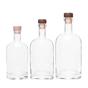 750ml 700ml 500ml bouteille en verre vide personnalisée avec bouchon bouchon à vis bouchon liège pour Gin <span class=keywords><strong>Vodka</strong></span> Whisky Tequila alcool spiritueux - Product Image 2