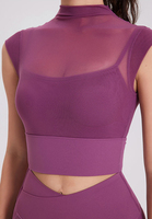 Ensemble de yoga sexy en maille FANCO, haut de sport long à manches bouffantes avec soutien-gorge intégré, leggings de sport, ensembles de vêtements de sport pour femmes