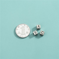 Perles entretoises en argent sterling S925 avec 26 lettres anglaises, perles en cristal blanc pour bracelet DIY, perles lâches, accessoires pour collier et pendentif
