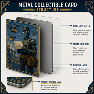 Cartes à collectionner en métal personnalisées, la Station Robot, impression HD, en acier inoxydable, pour collectionneurs de cartes TCG et cadeaux - Product Image 3