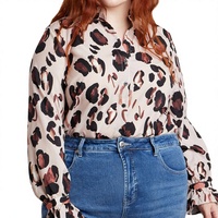 Chemisier décontracté à manches longues pour femme grande taille, imprimé léopard vintage, 100 % soie, style bureau, avec boutons, support OEM personnalisé 2026