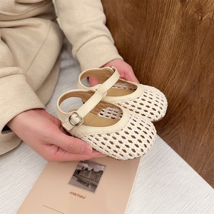Nouvelles <span class=keywords><strong>sandales</strong></span> tissées coréennes 2026 pour filles, style princesse, couleur unie, à fermeture, semelles souples antidérapantes, ajourées, bout fermé - Product Image 4