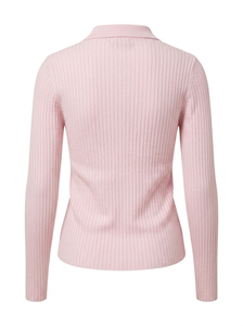 Pull en maille côtelée respirant vintage pour femmes - Product Image 3