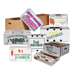 Bán buôn Trắng sóng bushel hộp cho rau tươi Wax-Coated vận chuyển hộp với UV Matt cán và dập nổi - Product Image 4