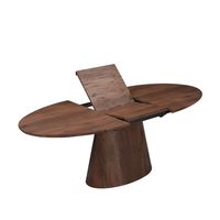 Walnuss-Furnier Esstisch Hersteller JJL-023 Moderner Automatisch Synchronisierter Ausziehbarer E2 MDF-Tisch für Großhandel Hotel