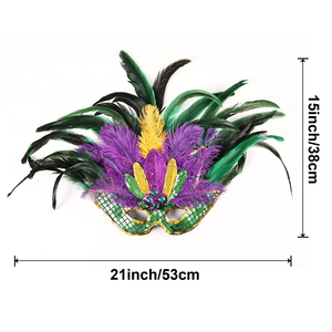 หน้ากากขนไก่สามสีสำหรับงานขายส่ง ชุดแต่งกายสำหรับงานเต้นรำ งานปาร์ตี้ งานรื่นเริง งานรับปริญญา วันวาเลนไทน์ วันคริสต์มาส การออกแบบเวที - Product Image 5