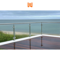 Rampe en verre sans cadre en acier inoxydable pour extérieur, résistante à la rouille, pour porche, balcon, escalier, avec main courante à double vitrage