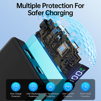 Cargador Portátil de Batería de Polímero de Litio de 10000 mAh/20000 mAh con Carga Rápida PD de 22,5 W, Ultrafino, 2 en 1, con Pantalla LED, de Fábrica