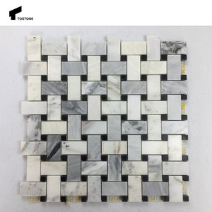 Tostone popolare <span class=keywords><strong>piastrelle</strong></span> di mosaico rettangolare in <span class=keywords><strong>marmo</strong></span> bianco lucido naturale <span class=keywords><strong>per</strong></span> il Design moderno del pavimento della parete della <span class=keywords><strong>cucina</strong></span> del bagno - Product Image 1