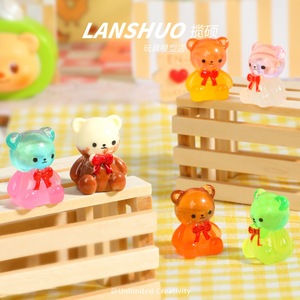 Rainbow Candy Diy Creative Studio Resin Miniature Bear Ornament 3D Colorful Handmade Desktop <b>Car</b> <b>Decoration</b> - Product Image 4