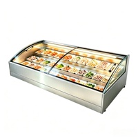 Vitrine Réfrigérée de Comptoir pour Sushi, Buffet Mala, en Acier Inoxydable, Simple Niveau