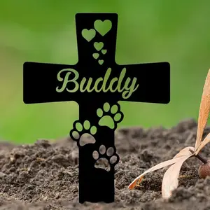 Acrylic Pet Memorial Pile Pet Memorial Column Dog Paws Cemetery Garden Column Waterproof Garden Grave Decoration