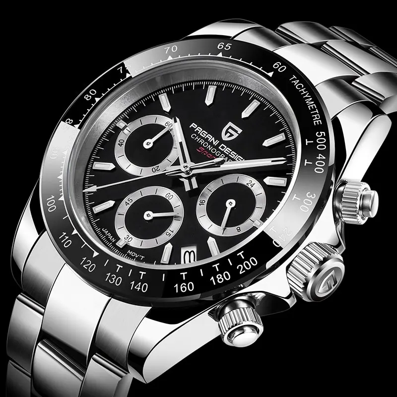 NEW DESIGN Popular Watch Men's Multifunctional Waterproof Stainless Steel Relogio Masculino Calendar Men's Quartz Watch