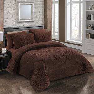 طقم صوف الجاكار القطني مكون من ست قطع لحاف متعدد الأغراض دافئ للشتاء-وسادة بلون ثابت للاستخدام المنزلي والتجارة الخارجية - Product Image 2