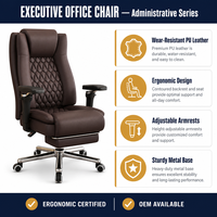 Chaise de bureau exécutive robuste ALINUNU ODM OEM pour bureau, chaise de bureau ergonomique en cuir PU avec accoudoirs réglables