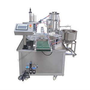 Machine de remplissage et de scellage automatique de gobelets pour <span class=keywords><strong>poudre</strong></span> de café, sauce, miel, gelée, yaourt et crème glacée de type rotatif - Product Image 1