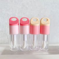 Tube de brillant à lèvres créatif avec crochet porte-clés, nouvelle grande tête de brosse, brillant à lèvres transparent en ABS, option de logo personnalisé pour distributeur