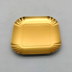 Assiettes en <span class=keywords><strong>carton</strong></span> or Assiettes en <span class=keywords><strong>carton</strong></span> jetables Assiettes à dessert dorées Vente en gros - Product Image 3