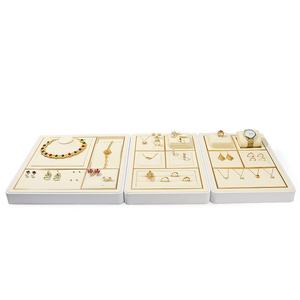 Présentoir de bijoux Jinsky en microfibre fine de luxe ensembles de présentoirs bijoux anneaux ligne plateau bijoux présentoir - Product Image 2