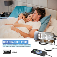 Nuevo reloj despertador vibratorio Extra fuerte con agitador de cama Relojes digitales Pantalla grande, con luz nocturna, cargador USB