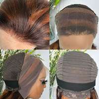 Perruque sans colle 13x4 Lace Front en cheveux naturels, ondulation birmane, vente en gros # Perruque en cheveux humains de taille moyenne couleur P30 pour femmes noires