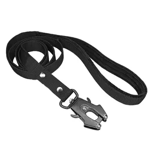 Laisse pour chien de combat tactique en nylon robuste de luxe avec pince grenouille