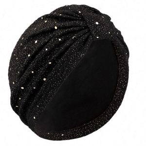 Wholesale Pre-<b>Tied</b> Women Knotted Turban Twist Headscarf with Glitter Accessories Polyester Outdoor Fashion Headwraps - Product Image 5