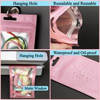 Sacs refermables en Mylar avec fenêtre, sacs échantillons à fermeture éclair, pochettes doublées de papier aluminium avec trou de suspension