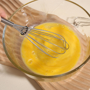 Stainless Steel <b>Mini</b> Egg Beater Spring Handle Manual Whisk For Mixing Eggs And Cream Kitchen Tool - Product Image 2