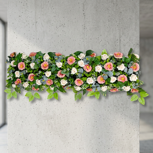 Artificial Flower Factory High-Grade Silk Coral Blush Elegant Peach Ivory Peony Channel Panel Matte-Finish Foliage Rosewood Row - Product Image 3