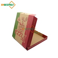 Boîte d'emballage en carton ondulé pour pizza personnalisée de 12 pouces, recyclable, en kraft brun, de qualité alimentaire, boîtes à pizza portables en carton ondulé