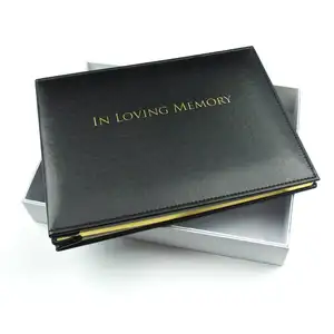 2024 wholesales good quality wedding memory Signature white guest books in presentation box set with pen