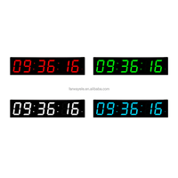 Horloge murale énorme de Digital, grand support mené large de mur de chiffres de l'affichage 6 d'horloge numérique