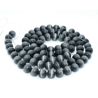Perles naturelles en forme d'œil de chat, pierres brillantes de 6, 8 ou 10mm, pour la lutte contre les chocs, qualité supérieure