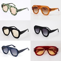 Lunettes de soleil Lmamba 2410 de haute qualité, design luxueux, CR39, logo personnalisé, lunettes de soleil ovales surdimensionnées en acétate pour hommes et femmes
