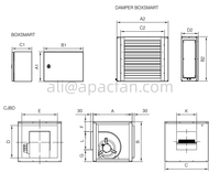 Systèmes de pressurisation pour escaliers, halls et itinéraires d'évacuation KIT BOXSMART ventilateurs avec sortie d'air verticale, hotte en aluminium