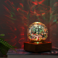Lampe de nuit LED 3D effet feux d'artifice, projecteur d'étoiles, alimentation USB, lampe de table décorative pour salon, café, festival