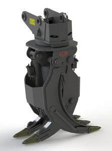 XUVOL 360° Rotating <b>Hydraulic</b> Excavator Grab Double Cylinder Demolition Sorting Grapple Core <b>Motor</b> Engine Pump Gear Components - Product Image 2