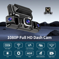 Cámara para Auto DVR de 140 Grados con WiFi, 4 Canales, Grabador de Video 1080P FHD, Control Inalámbrico por Aplicación, Modo de Estacionamiento 24 Horas, Grabación en Bucle