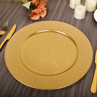 Nouvelle arrivée assiette de salle à manger ronde en or assiette de service décorative de mariage pour assiettes de dessous en plastique écologiques à vendre