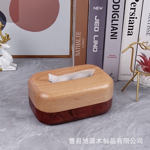 En stock: caja de pañuelos de madera, caja de pañuelos doméstica con esquinas redondeadas, caja de pañuelos magnética de sapele, caja artística para guardar pañuelos. - Product Image 4