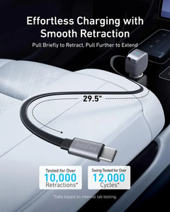 Chargeur de voiture Anker A2738 Nano 75W USB-C avec câble rétractable, fonction QC3.0, port Type-C - Product Image 4