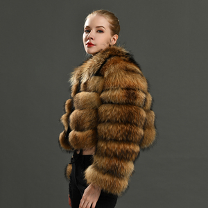 Cappotto di pelliccia di procione genuino delle donne su ordinazione di disegno della chiusura lampo delle signore su ordinazione della giacca di pelliccia di procione reale di inverno 100% femminile all'ingrosso - Product Image 3