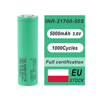 Batterie au lithium 100% originale INR 21700 5000mAh 50S 3.6V Cellule de batterie 45A Haute décharge Stock disponible en Europe pour les packs de drones